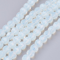 Opalite Perlen Stränge, facettiert rund, 6 mm, Bohrung: 1.2 mm, ca. 88~91 Stk. / Strang, 19.49 Zoll ~ 20.08 Zoll (49.5~51 cm)