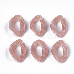 Acrylic Linking Rings, Quick Link Connectors, For Curb Chains Making, Imitation Gemstone Style, Twist, Rosy Brown, 23x16.5x5.5mm, Hole: 11.5x6mm, about 580pcs/500g
