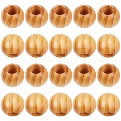 Perles de pin olycraft, ronde, burlywood, 35x31mm, Trou: 14.5mm, 20 pcs