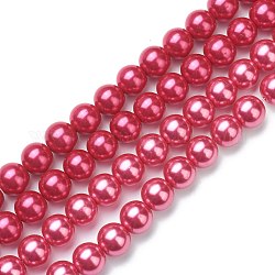 Chapelets de perles en verre nacré, nacré, ronde, couleur mixte, 12mm, Trou: 1mm, Environ 74 pcs/chapelet, 32.48 pouce (82.5 cm)