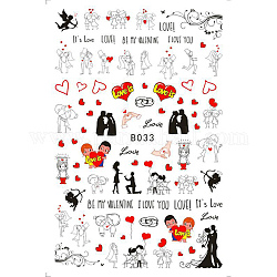 Stickers autocollants sur le thème de la saint-valentin, auto-adhésif, autocollant, pour les décorations d'ongles, Motif humain, 96x64mm