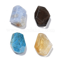 Бусины из натурального смешанного драгоценного камня, нет отверстий / незавершенного, граненые, самородки, 20.5~27.5x13~21x6~7 мм