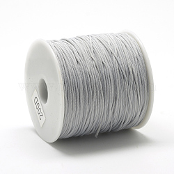 Polyester Cords, Light Grey, 0.8mm, about 131.23~142.16 yards(120~130m)/roll