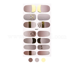 Nagellackaufkleber mit Farbverlauf in voller Verpackung, selbstklebende Nagellackstreifen, für Frauen Mädchen Nagelspitzen Dekorationen, Stern-Muster, 25x9~15.5 mm, 14pcs / Blatt