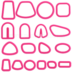 Kunststoff-Plastilin-Werkzeuge, Teigschneider aus Ton, Formen, Modellierungswerkzeuge, Spielzeug aus Modelliermasse für Kinder, neon rosa , 2.6~6.15x1.75~5.75x1.5 cm, 18 Stück / Set