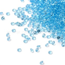 Cabochons de circonio cúbico, diamante facetado, luz azul cielo, 1x1mm