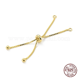 925 chaîne en argent sterling avec perles d'arrêt et boucles, fabrication de bracelet de curseur, pour la fabrication de bracelets, or, 106mm, Trou: 1.8mm