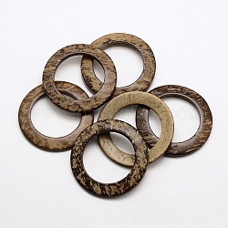 Anneau cocotiers anneaux de liaison, brun coco, 45x4~6mm, Trou: 30mm