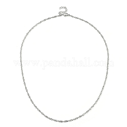 304 из нержавеющей стали Сингапур цепи ожерелья, цепочки ожерелья волна воды, с карабин-лобстерами , цвет нержавеющей стали, 19.88 дюйм (50.5 см), 2.5 мм