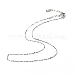 304 Stainless Steel Cable Chain Necklace for Men Women, Stainless Steel Color, 15.75 inch(40cm)
