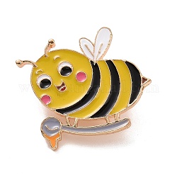 Pin de esmalte de abeja, broche de esmalte de aleación para ropa de mochila, amarillo, 30x31x2mm