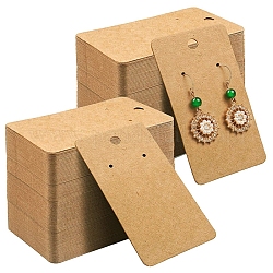 Cartoncini espositivi per orecchino singolo in carta kraft con foro per appendere, rettangolo, grano, 9x5cm