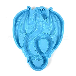 Moldes de silicona para decoración de pared de dragón diy, moldes de resina, para resina uv, artesanías de resina epoxi, cielo azul profundo, 260x208x21mm