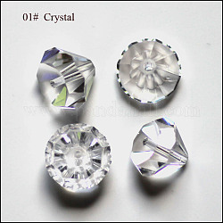 Perles d'imitation cristal autrichien, grade AAA, facette, diamant, clair, 6x4mm, Trou: 0.7~0.9mm