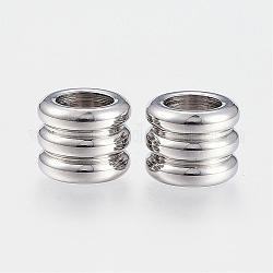 304 Stainless Steel Beads, Large Hole Beads, Column, Stainless Steel Color, 8x9.5mm, Hole: 6mm