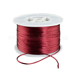 Round Nylon Thread, Rattail Satin Cord, for Chinese Knot Making, FireBrick, 1mm, 100yards/roll