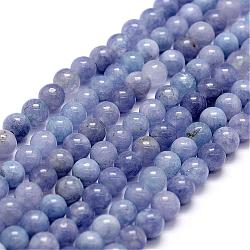 Fili di perle di aquamarine imitazione bianco giada naturale, tondo, tinto, viola medio, 6mm, Foro: 1 mm, circa 64pcs/filo, 15.1 pollice