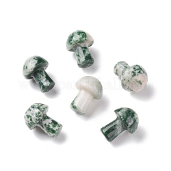 Pierre naturelle de guasha de jade de qinghai, outil de massage de grattage gua sha, pour un massage de méditation relaxant au spa, en forme de champignon, 20~21x15~15.5mm