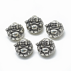 Тайский 925 стерлингов серебряные бусы, Майтрейя, античное серебро, 18x21x19 мм, отверстие : 1.8 мм