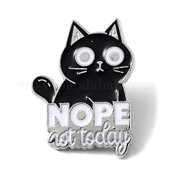 Cartoon Style Cat Enamel Pins, Platinum Alloy Badge for Men Women, Black, 30x22x1.5mm