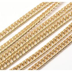 Алюминиевые витой цепочки, золотой свет, 9x6x1.2~1.4 мм