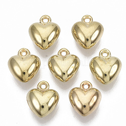 Ciondoli in plastica ccb, cuore, oro, 11.5x9.5x5.5mm, foro: 1.2mm, circa 1680pcs/500g