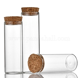 Bottiglie di vetro in vaso di vetro a colonna, con sughero di legno, bottiglia di desiderio, contenitori di perline, chiaro, 3.7x12cm, capacità: 90 ml (3.04 fl. oz)