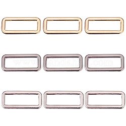 PandaHall Elite 36pcs 3 Colors Assorted Metal Rectangle Buckle Ring Alloy Bag Purse Snap Hook Rings Webbing Belts Buckle for Belt Bags DIY Accessories