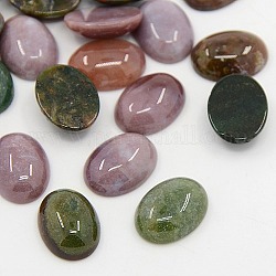 Овальная природный драгоценный камень кабошоны микс, разные цвета, Индийский агат, шириной около 12 мм, 16 мм длиной, толстый 5 мм 