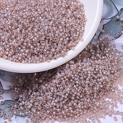 Perles rocailles miyuki rondes, Perles de rocaille japonais, 11/0, (albâtre blush teinté blush rr579), 2x1.3mm, Trou: 0.8mm, environ 1111 pcs/10 g