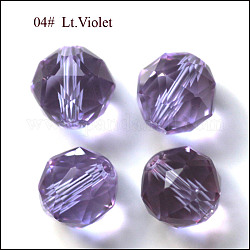 Imitazione branelli di cristallo austriaco, grado aaa, sfaccettato, tondo, lilla, 6mm, Foro: 0.7~0.9 mm