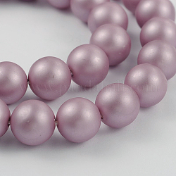Runde Schale Perle Perle Stränge, matt, Flamingo, 6 mm, Bohrung: 1 mm, ca. 68 Stk. / Strang, 15.7 Zoll