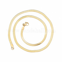 304 Stainless Steel Herringbone Chains Necklace for Men, Golden, 15.75 inch(40cm), Wide: 3mm