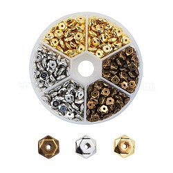 Ccb Kunststoff-Perlen, Hexaeder, Mischfarbe, 6.5x6.5x2.5 mm, Bohrung: 1.2 mm, 100 Stk. je Farbe, 3 Farben, 300 Stück / Karton