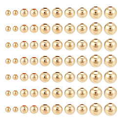 Arricraft 360pcs 5 styles de perles d'espacement en laiton, ronde, or, 2~6mm, Trou: 0.8~1.4mm