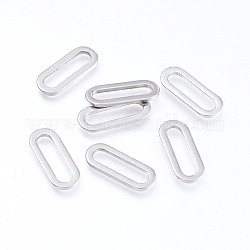 304 anelli di collegamento in acciaio inox, ovale, colore acciaio inossidabile, 16x6.5x1mm, Foro: 13x3 mm