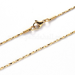 Vacuum Plating 304 Stainless Steel Coreana Chain Necklace, with Lobster Claw Clasp, Golden, 19.68 inch(50cm)x0.8mm