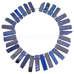 ARRICRAFT 1 Strand Natural Lapis Lazuli Beads Strands, Rectangle, 27.5~42x8.5~10.5x4.5~7.5mm, Hole: 1.6mm, about 31pcs/strand, 15.59 inch(39.6cm)