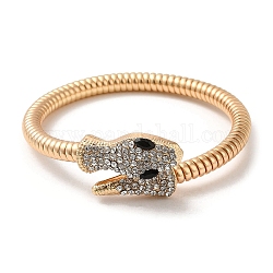 Braccialetti con catena a serpente tonda in lega, braccialetto serpente di strass, oro chiaro, diametro interno: 2-1/8 pollice (5.3 cm)