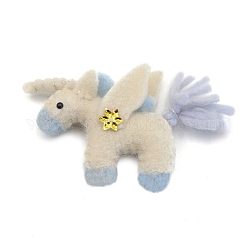 Fieltro de lana poke fun unicornio accesorios navideños adornos, unicornio, blanco floral, 110mm