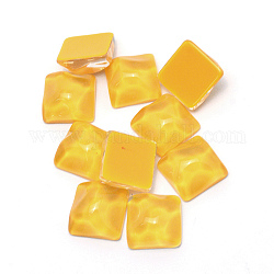 Opaque Resin Cabochons Accessories, for Jewelry Making, Irregular Shape, Sqaure, Gold, 16x16x8.5mm
