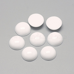 Cabochons acryliques, demi-rond / dôme, blanc, 20x6.5~7mm