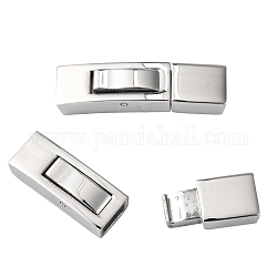 304 Stainless Steel Bayonet Clasps, Rectangle, Stainless Steel Color, 25x7x6mm, Hole: 3x5mm