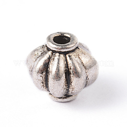 Rondelle Tibetan Style Alloy Beads, Cadmium Free & Lead Free, Antique Silver, 8.5x8mm, Hole: 2mm
