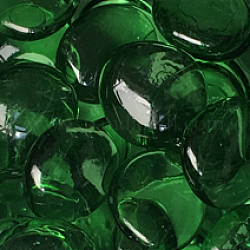 Cabochon in vetro trasparente, mezzo tondo/cupola, tessere di mosaico per l'arte fai da te, verde, 29~32x27~29x9~10mm, circa 80pcs/1000g
