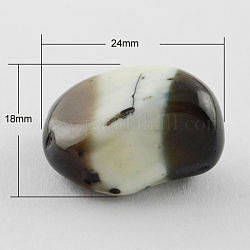 Opaque Resin Beads, Coconut Brown, 18x24x14mm, Hole: 2mm