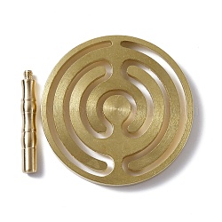 真鍮香プレス金型  同心円お香づくり道具  中国の伝統的なスタイル  ホームティーハウス禅仏教用品  波の模様  完成：59.5x43.5mm