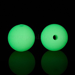 Sfere luminose in silicone, fai da te collane e bracciali per l'allattamento, tondo, verde chiaro, 11.5mm, Foro: 2 mm