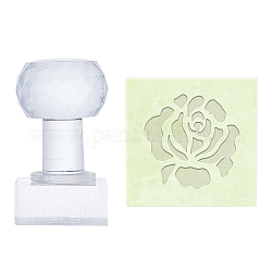 Plastic Stamps, DIY Soap Molds Supplies, Square, Rose Pattern, 38x38mm