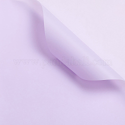 Papel de regalo de flores de papel plástico de color sólido, papel de ramo de floristería impermeable, diy artesanías, lila, 550~580x550~580x0.05mm, 20 hoja / bolsa